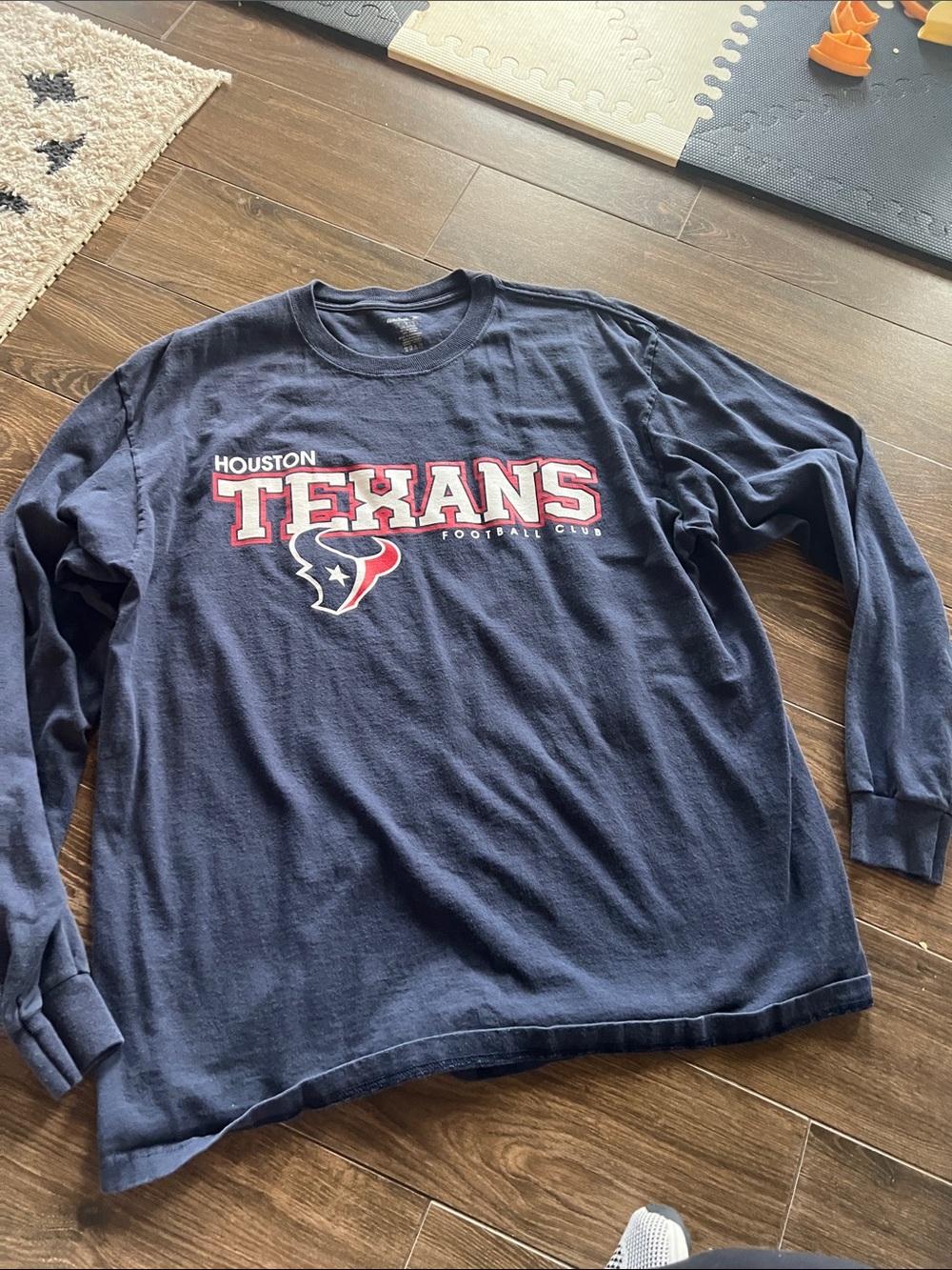 Reebok Navy Houston Texans Long-Sleeve Shirt